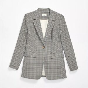 LOFT Checked Long Modern Blazer 2